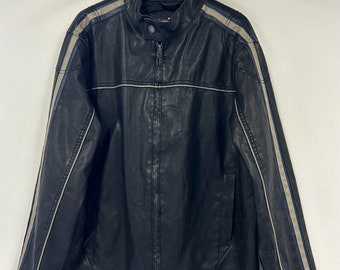 Blouson de moto en cuir noir Arizona vintage