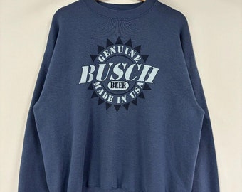 Vintage 90er Jahre Busch Beer Blue Crewneck