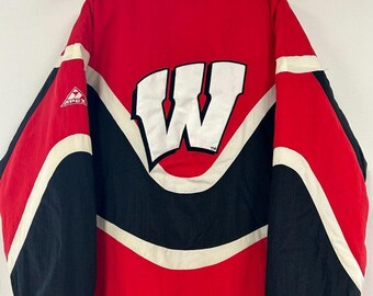 Veste Apex rouge Wisconsin Badgers vintage des années 90