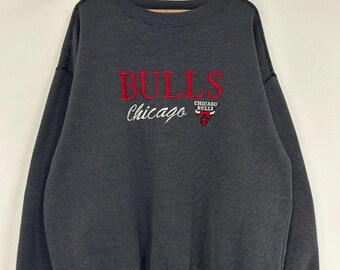 Vintage 90's Chicago Bulls Grey Logo 7 Crewneck