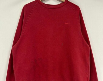 vintage Nike Mini Swoosh ras du cou rouge ton sur ton