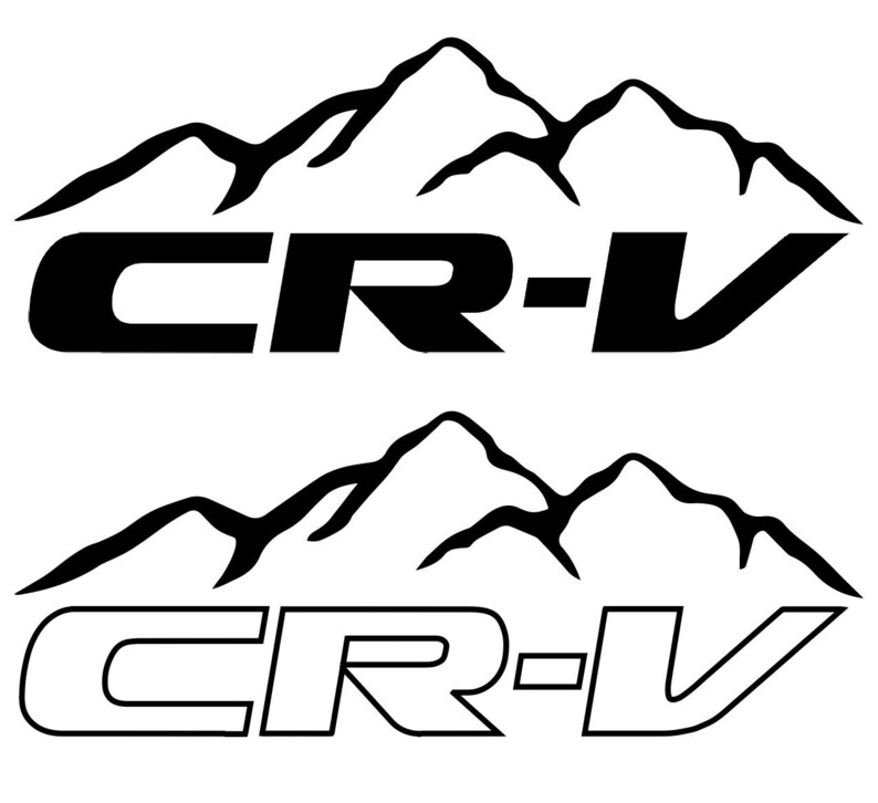 2 Pack CRV Mountain Vinyl Decal, CRV Mountain Vinyl Sticker Mountain