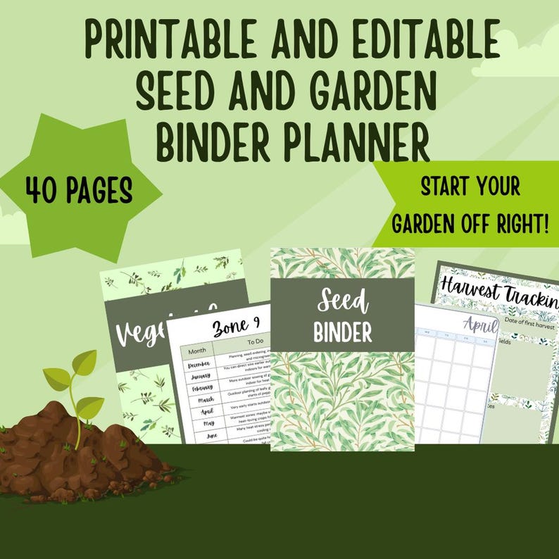 Editable and Printable Seed and Garden Planner - Etsy