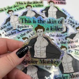 Edward Cullen Shirtless and Sparkling Twilight New Moon Spider Monkey Glitter Sticker
