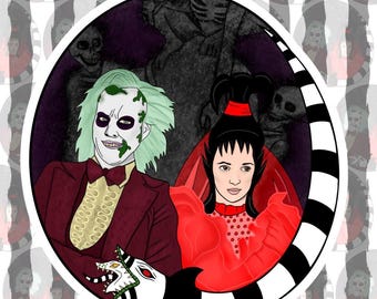 Beetlejuice Lydia Deetz Wedding Sticker