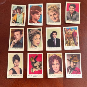 Tarjetas coleccionables vintage de Hollywood (12): ¡Sophia Loren, Brigitte Bardot, Tony Curtis y más!