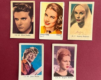 Vintage Major Hollywood Stars Trading Cards Lot | 1950s 60s | Dutch Gum Cards