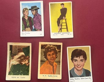 Vintage Hollywood Stars Trading Cards Lot | 1950s 60s | Dutch Gum Cards
