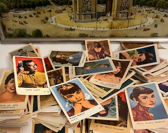 Vintage Hollywood Stars Trading Cards | Elvis, Hepburn, Dean Gum Cards (1950s-60s)