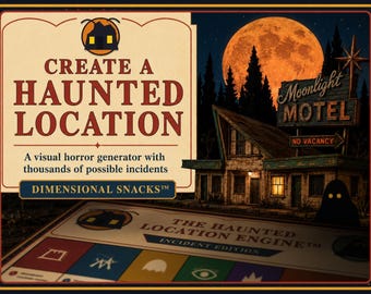 Generatore di luoghi infestati / Strumento per la scrittura horror / Download digitale per la creazione di mondi soprannaturali