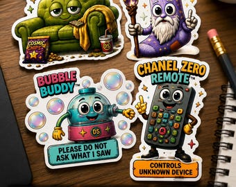 Dimensional Snacks Bad Snacks Series 2 Sticker Pack | Funny Retro Sci-Fi Stickers | Weird Mascot Art | Hand Cut Collectible Stickers