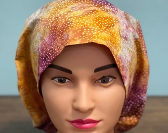 Orange and Plum Speckled Scrub Hat