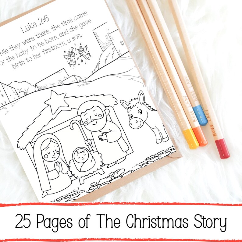 25 Christmas Advent Coloring Pages for Kids, Jesus Themed Advent Pages ...