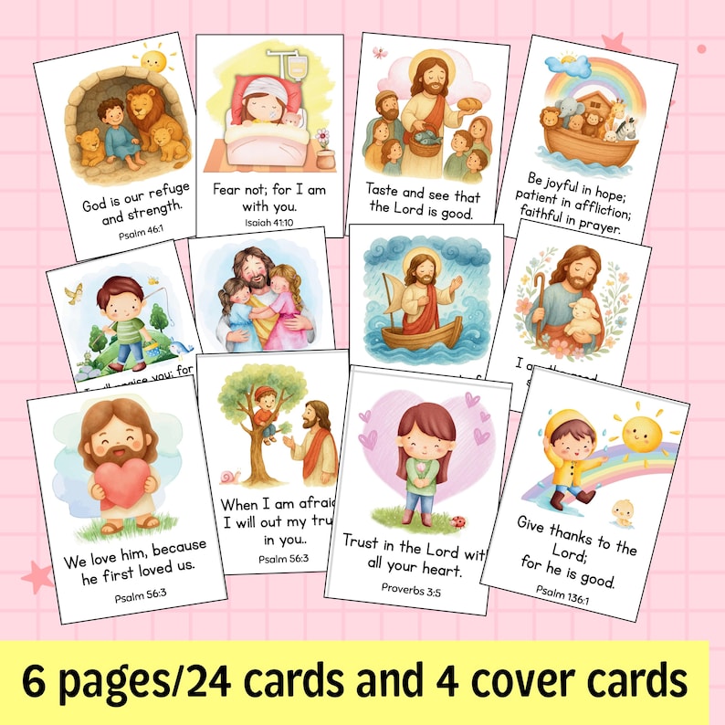 Scripture Cards for Kids | Printable Bible Verse Memory Cards ...