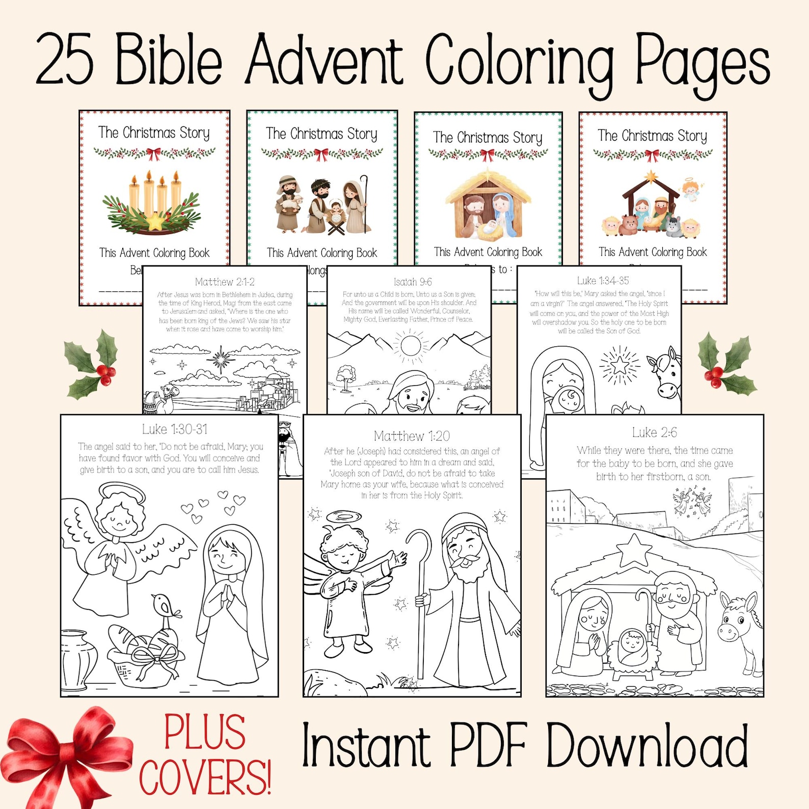 25 Christmas Advent Coloring Pages for Kids, Jesus Themed Advent Pages ...
