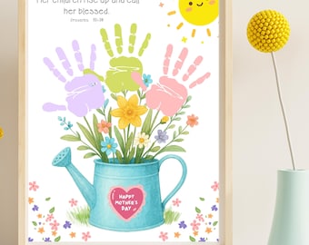Mother's Day Handprint Gift for Mom | Birthday Gift for Mom, Aunt and Grandma Gift from Kids | Kids DIY Hand Print Art Painting Instant PDF