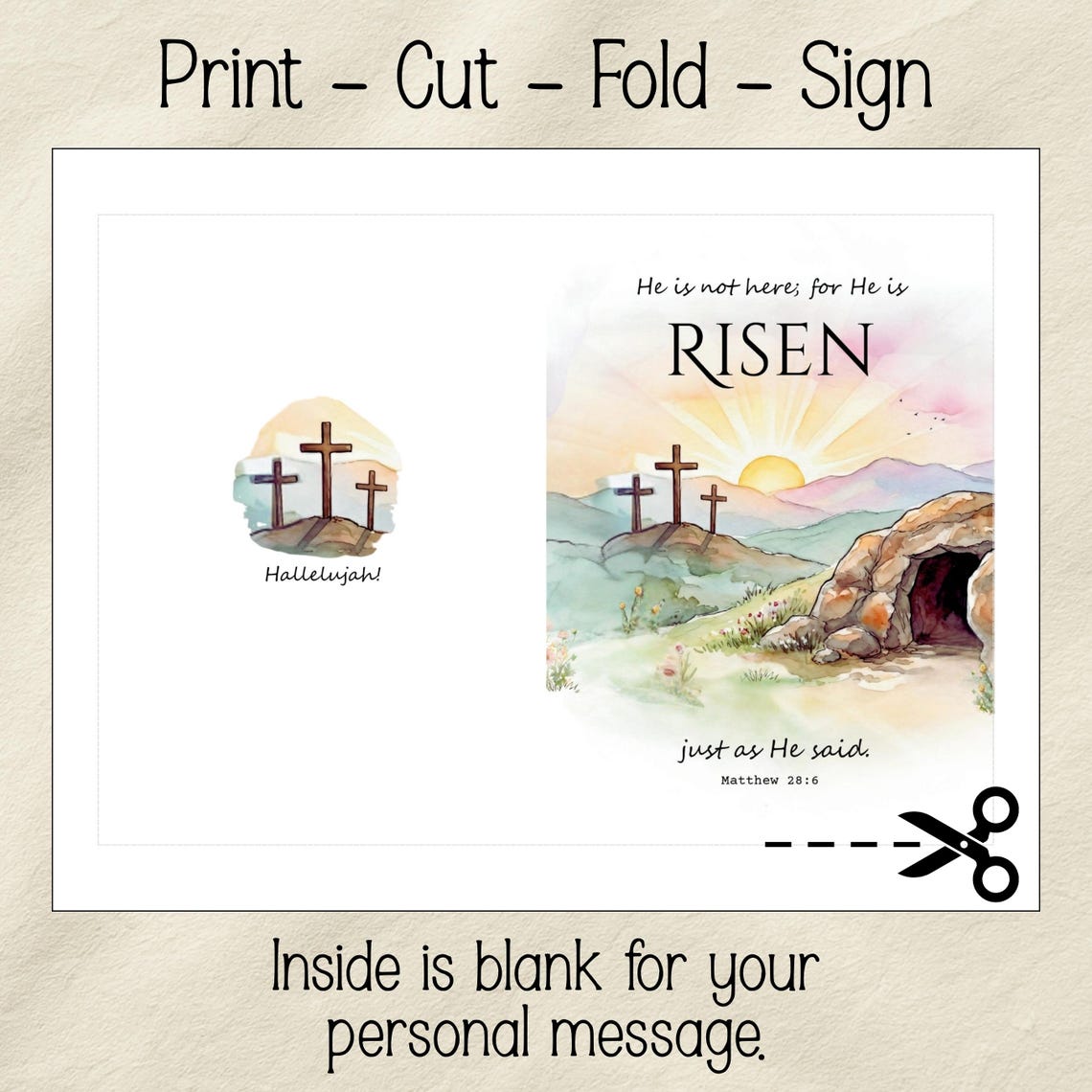 Happy Easter Resurrection Card | Christian Scripture Bible Verse ...