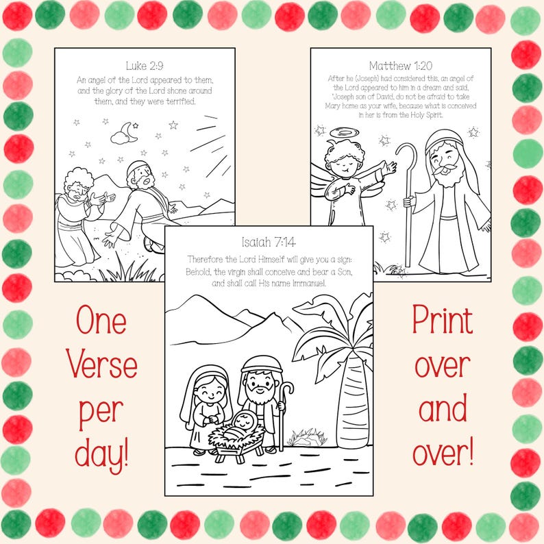 25 Christmas Advent Coloring Pages for Kids, Jesus Themed Advent Pages ...