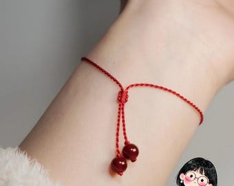 Red String Bracelet, Adjustable Knot, Lucky Protection Jewelry