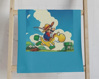 Retro Mario Kitchen Hand Towel, Gamer Bathroom Decor