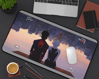 Spiderguy Gaming Desk Mat, Miles Morales Mouse Desk Mat, Gaming Desk Mat Superhero Gaming, Superhero Desk Mat, Web Desk Mat