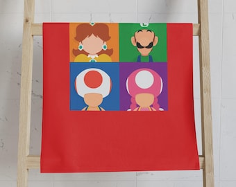Super Mario Characters Hand Towel, Gamer Kitchen Decor