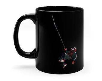 Spiderman Ceramic Mug 11oz, Miles Morales Mug, Cartoon Mug, Minimalist Mug, Superhero Mug, Across the Spider-Verse Mug, Superhero Gift