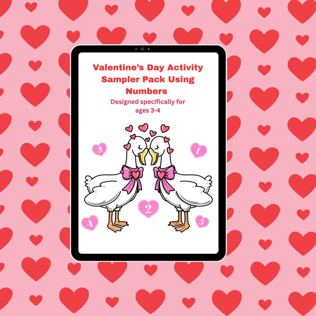 Valentine's Day Numbers Activity Pack for Ages 3-4 (printable PDF ...