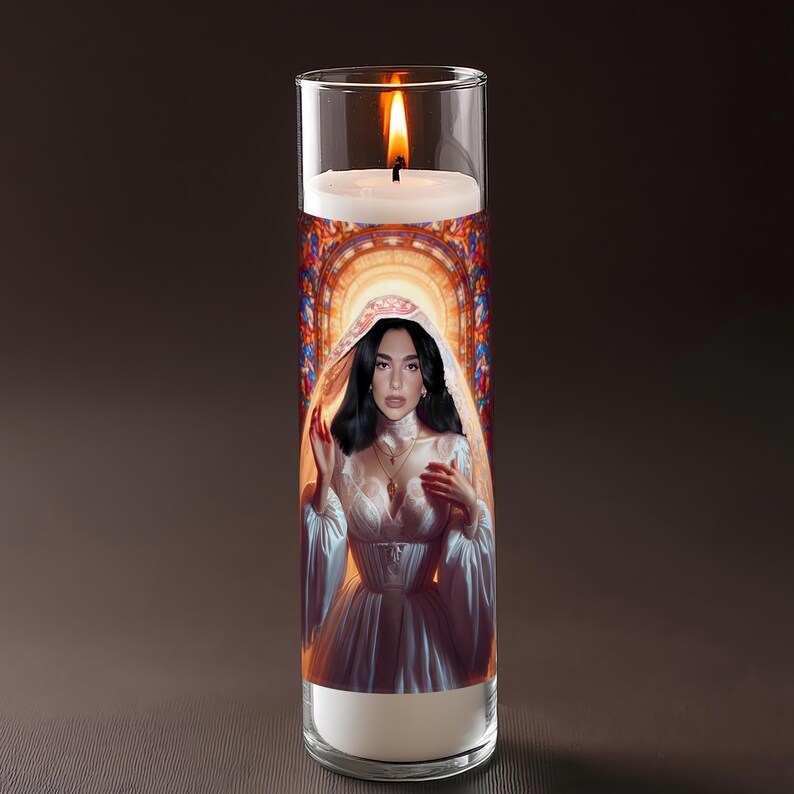 Dua Lipa Celebrity Prayer Candle Saint LABELS ONLY 2pack Fan Stickers