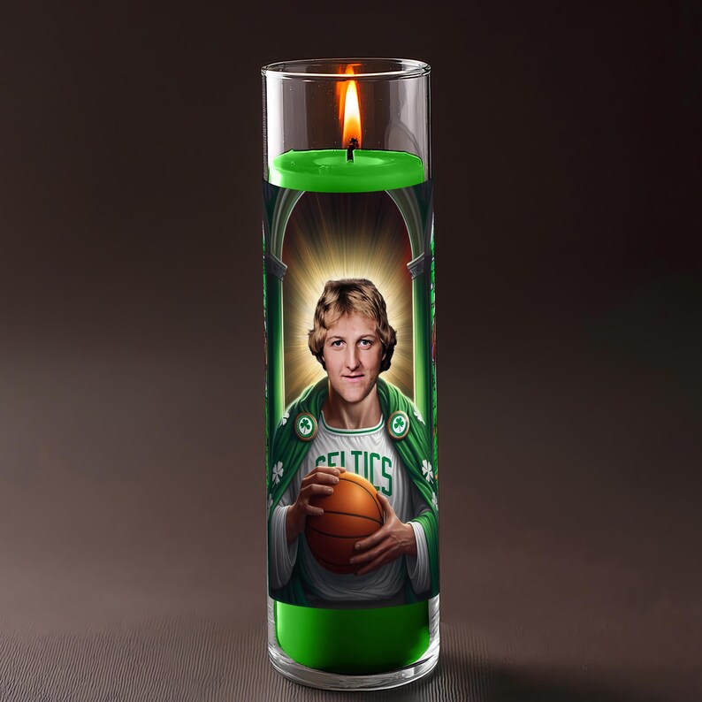 Larry Bird Celebrity Prayer Candle Saint LABELS ONLY 2pack Fan