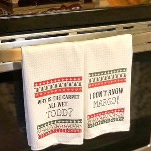 Todd and Margo Gift Set Funny Christmas Vacation Towel Set White Elephant Christmas Gift Towel Gift Set Clark Griswold Movie Gift