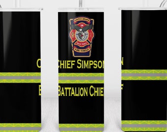 Vaso de bombero personalizado: diseño de equipo de protección, regalo para él