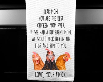 Funny Chicken Mom Hand Towel Funny Chicken Towel for Chicken Lovers Kitchen Towel for Chicken Moms Best Chicken Mom Ever