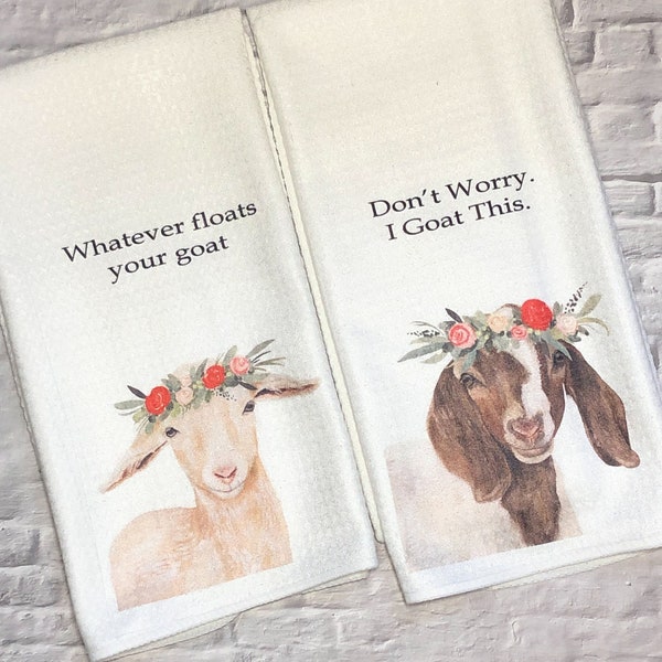 Funny Goats Hand Towel Goat Lover Gifts Cheerful Goat Towel Set Gift for Her Just because Gift Cute Goats Gift