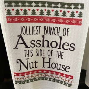 Funny Christmas Vacation Hand Towel Set: White Elephant Gift Jolliest