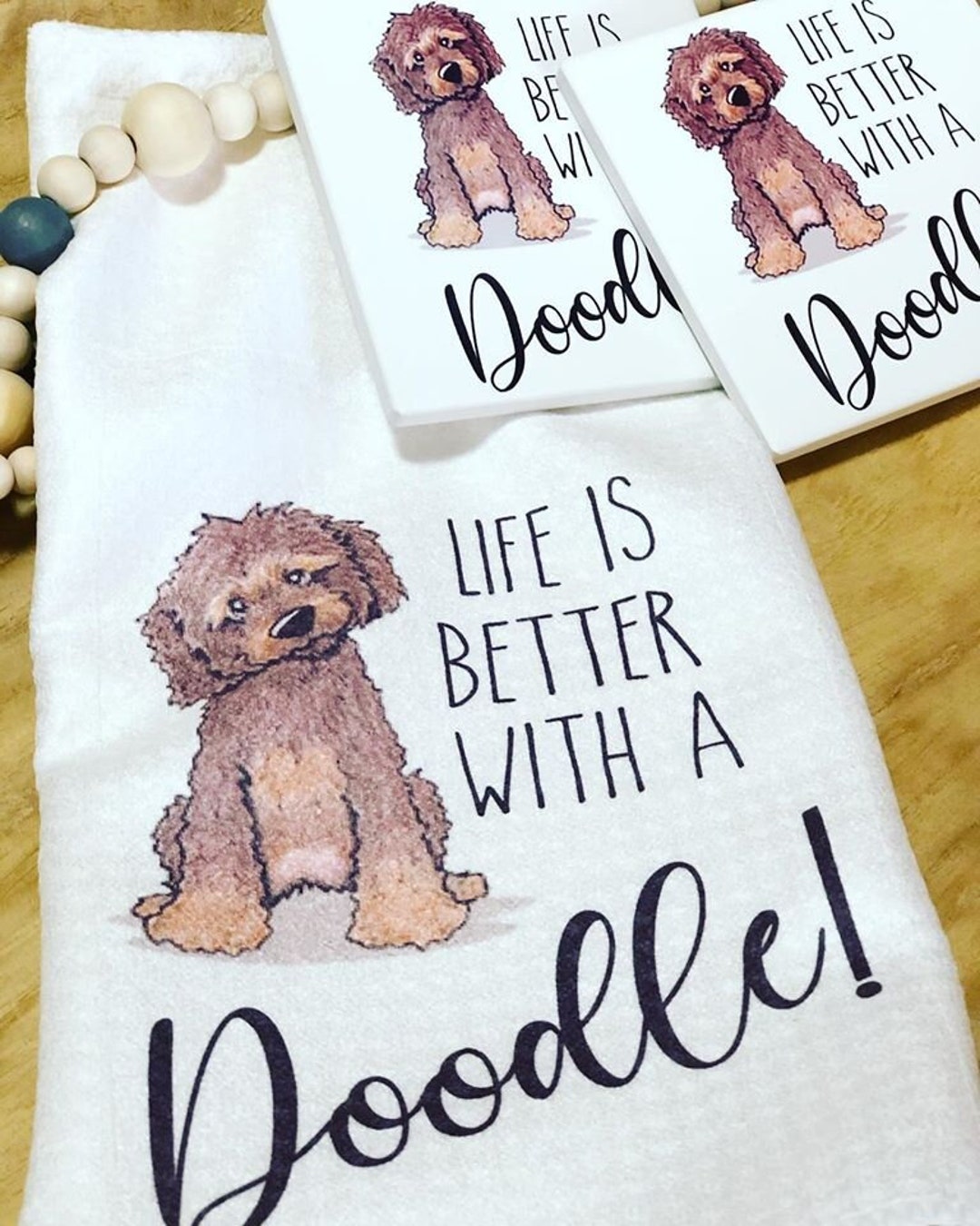 Doodle Dog Hand Towel: "life is Better With A Doodle" Kitchen Decor - Etsy