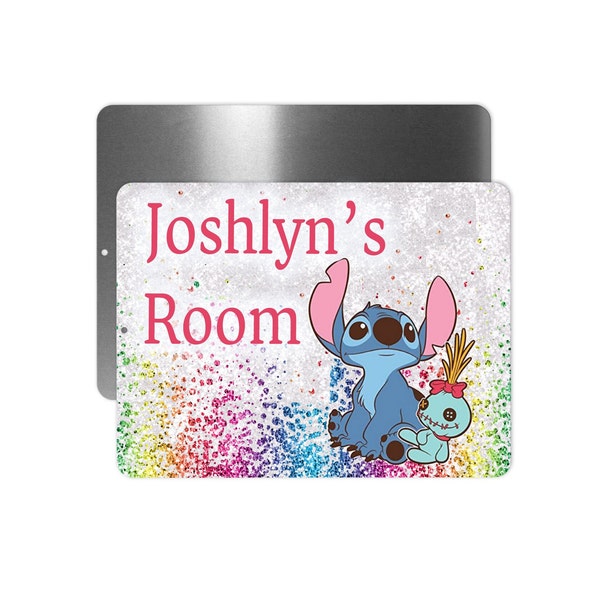 Cute Stitch Room Sign for Kids Kid Character Room Sign Custom Bedroom Decor for kids Gift for Kids Personalized Room Signs for Stitch Lovers