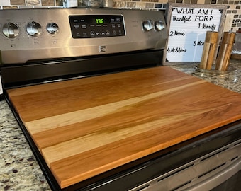 Handmade Cherry Wood Stove Top Noodle Board: Food Safe Cover