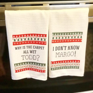 Funny Christmas Vacation Towel Set Todd and Margo White Elephant Christmas Gift Towel Gift Set Clark Griswold