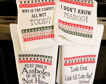 Funny Christmas Vacation Towel Set Todd and Margo White Elephant Christmas Gift Towel Gift Set Clark Griswold Merry Christmas