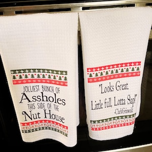 Funny Christmas Vacation Hand Towel Set: White Elephant Gift image 1