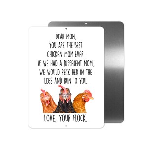 Chicken Mom Chicken Coop Sign Best Chicken Mom Parking Sign Custom Chicken Sign for Chicken Lovers and Farm Animal Signs Three Chickens