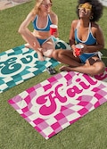 Personalized Beach Towel, Customized Vans Checker Pattern in Retro style Beach towel, Kids Pool Towel, Bachelorette Bridesmaid Towel