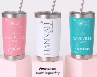 Bicchieri personalizzati con incisione per addio al nubilato a Nashville, tazze personalizzate per addio al nubilato, "Andiamo ragazze", "Cowgirl", bomboniera per addio al nubilato, damigella d'onore