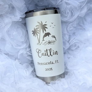 Personalized 20oz Tumbler, Custom Name Travel Mug, Laser Engraved Tumbler, Stainless Steel cup, Bridesmaid Tumbler, Gift for Her