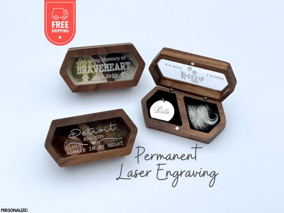Personalized Pet Fur Memorial Keepsake | Custom Engraved | Pet Loss Gift for Dog & Cat Owners  | Personalized Dog Remembrance Gift