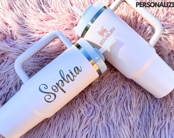 Name Engraved Stanley Laser Engraved Cup Tumbler Custom Laser Engraved Stanley Water Bottle Stanley 30 oz. and 40 oz. Quencher Name Stanley