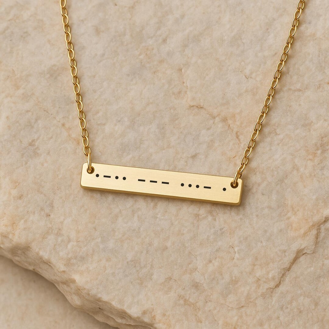 Custom Morse Code Necklace,personalized Secret Message Necklace,hidden ...