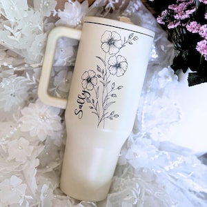 Personalized Bridesmaid Tumbler Engraved Hydrojug,Birth Flower Tumbler With Name,Party Favor,Unique Wedding Gift,Customized Bridal Party