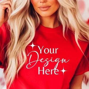 Gildan 5000 Mockup l Tshirt Mockup l Valentines Day Tshirt Mockup l Gildan Mock ups l Simple Mockup l Model Mockup l Print On Demand